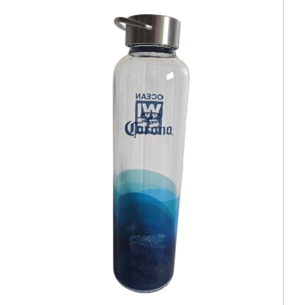 CORONA Glass Water Bottle By Oceanwise With Screw On/Off Lid